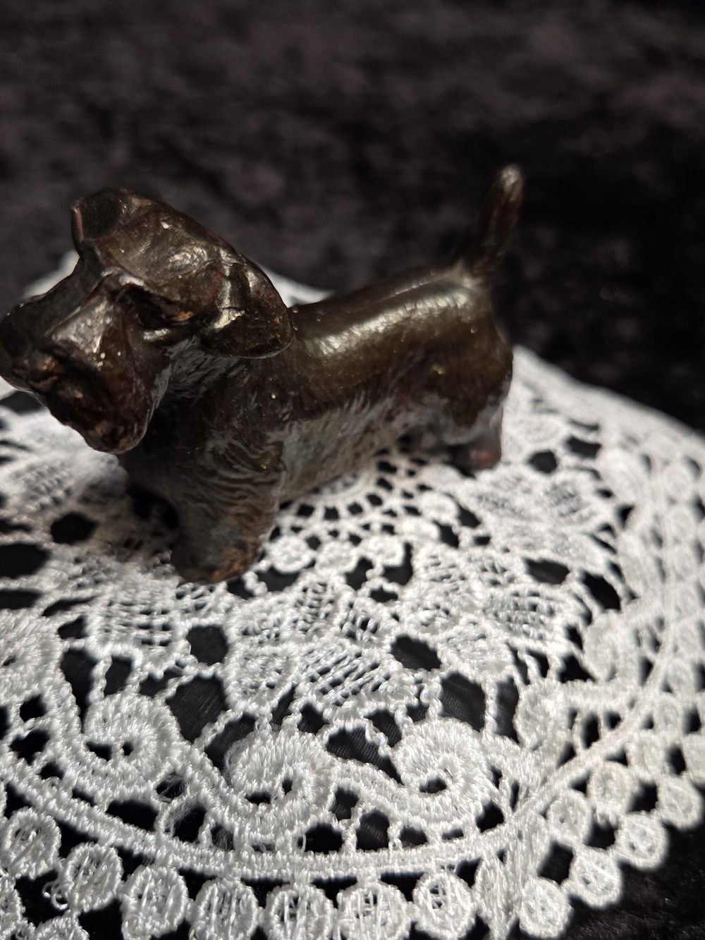 Vintage Westie Scottie Dog Scottish Terrier Metal Figurine Standing